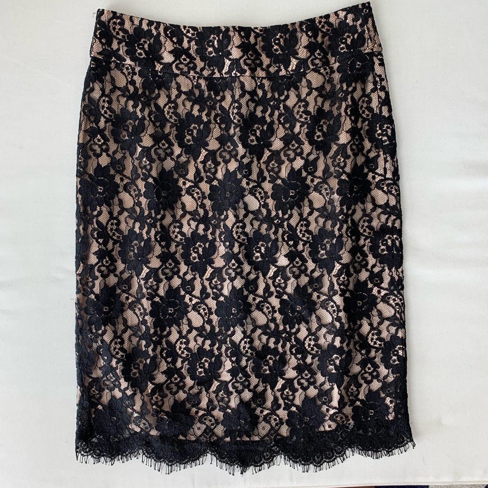 Banana Republic Lace Overlay Midi Skirt